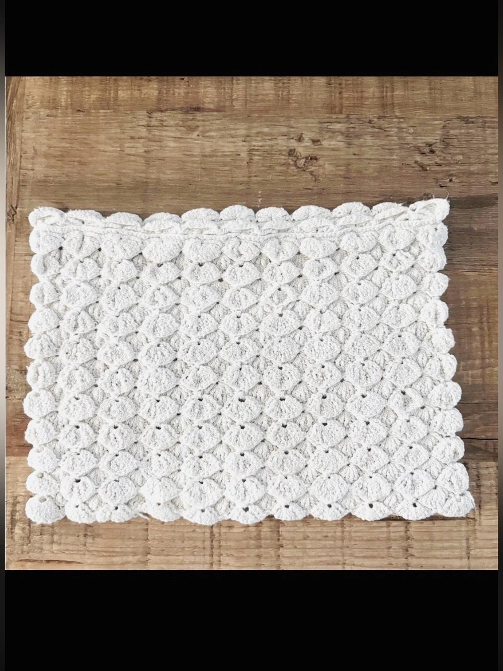 Scalloped Makeup Bag | Clutch. EUC 10”x7” Zippered | Ivory | Neutral